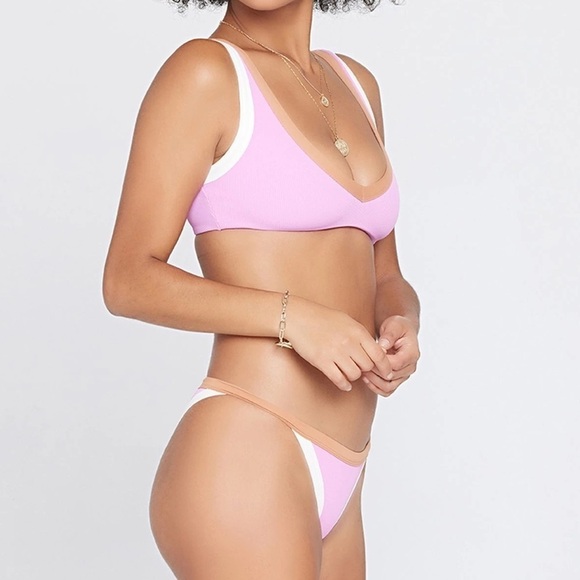 NWT L*Space 2-Piece Bikini Set - Lala Top & Vacay Bottom in Rosebud Creamy Putty - Picture 6 of 11